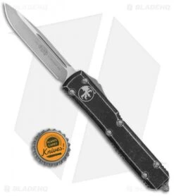 Microtech Ultratech S/E OTF Automatic Knife Distressed Black (3.4" Apocalyptic) -Microtech Microtech Ultratech SE OTF Auto Distressed Black SW 121 10DBK BHQ 134035 jr bottlecap