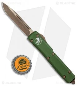 Microtech Ultratech Drop Point OTF Automatic Knife OD Green (3.4" Bronze AP) -Microtech Microtech Ultratech SE OTF Auto OD Green AP Bronze 121 13APOD BHQ 126410 jr bottlecap
