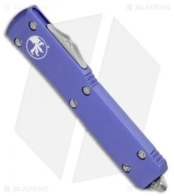 Microtech Ultratech S/E OTF Automatic Knife Purple (3.4" Stonewash Serr) -Microtech Microtech Ultratech SE OTF Auto Purple SW Serr BHQ 93220 jr spine