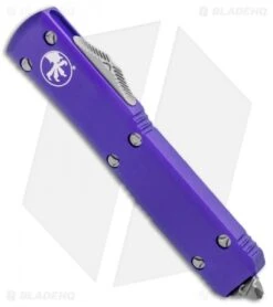 Microtech Ultratech Knife Purple S/E OTF Automatic (3.4" Satin) -Microtech Microtech Ultratech SE OTF Auto Purple Satin 121 4PU BHQ 17282 jr side