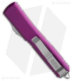 Microtech Ultratech S/E OTF Automatic Knife Violet (3.4" Satin) 121-4VI -Microtech Microtech Ultratech SE OTF Automatic Knife Violet 3.4in Satin BHQ 93228 hd side