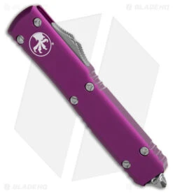 Microtech Ultratech S/E OTF Automatic Knife Violet (3.4" Satin) 121-4VI -Microtech Microtech Ultratech SE OTF Automatic Knife Violet 3.4in Satin BHQ 93228 hd spine