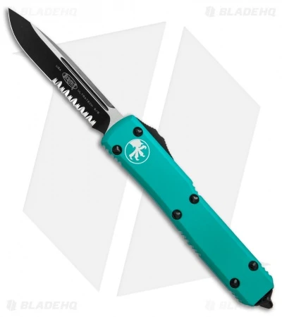 Microtech Ultratech S/E OTF Automatic Knife Turquoise CC (3.4" Black Serr) 3 Microtech Ultratech S/E OTF Automatic Knife Turquoise CC (3.4" Black Serr)