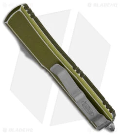 Microtech Ultratech S/E OTF Auto Knife Distressed OD Green (3.4" Apocalyptic) -Microtech Microtech Ultratech SW OTF AK Distressed OD Green 3in Apocalyptic BHQ 179335 td side