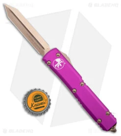 Microtech Spartan Ultratech OTF Automatic Knife Violet (3.4" Bronze) -Microtech Microtech Ultratech Spartan OTF Auto Violet Bronze Apocalyptic BHQ 176511 jr bottlecap