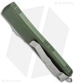 Microtech Ultratech Spartan OTF Automatic Knife OD Green CC (3.4" Satin) -Microtech Microtech Ultratech Spartan OTF OD Green CC Satin 223 4OD BHQ 74525 jr side