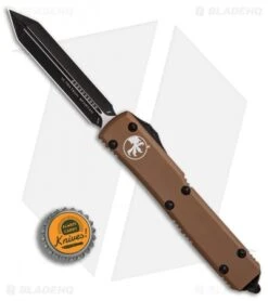 Microtech Ultratech Spartan OTF Automatic Knife Tan CC (3.4" Black) 223-1TA -Microtech Microtech Ultratech Spartan Tan CC Black BHQ 51247 er bottlecap