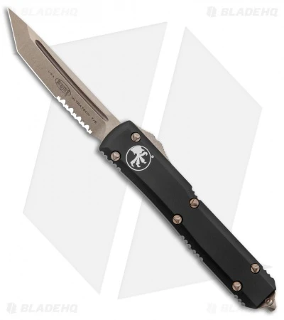 Microtech Ultratech Tanto OTF Automatic Knife Black (3.4" Bronze Serrated) 3 Microtech Ultratech Tanto OTF Automatic Knife Black (3.4" Bronze Serrated)