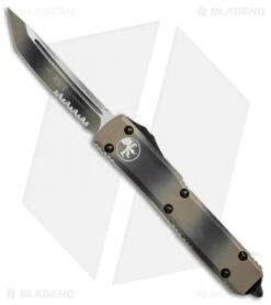 Microtech Ultratech T/E OTF Automatic Knife CC (3.4" Tan Camo Serr) 123-2TC