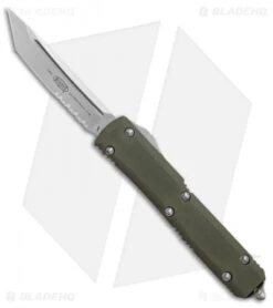 Microtech Ultratech T/E OTF Automatic Knife OD Green G-10 (3.4" Stonewash Serr)