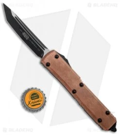 Microtech Copper Top Ultratech T/E OTF Automatic Knife (3.4" Black) -Microtech Microtech Ultratech TE OTF Auto Copper Top Black 123 1 CP BHQ 91666 jr bottlecap