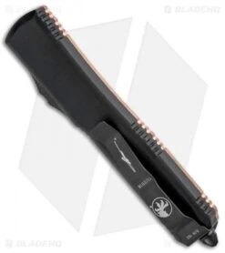 Microtech Copper Top Ultratech T/E OTF Automatic Knife (3.4" Black) -Microtech Microtech Ultratech TE OTF Auto Copper Top Black 123 1 CP BHQ 91666 jr side