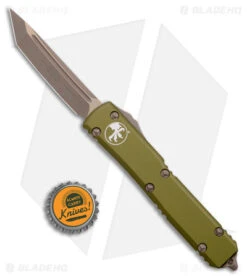 Microtech Ultratech T/E OTF Automatic Knife OD Green (3.4" Bronze Apocalyptic) -Microtech Microtech Ultratech TE OTF Auto OD Green Bronze Apocalyptic Tanto BHQ 178253 jr bottlecap