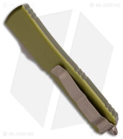 Microtech Ultratech T/E OTF Automatic Knife OD Green (3.4" Bronze Apocalyptic) -Microtech Microtech Ultratech TE OTF Auto OD Green Bronze Apocalyptic Tanto BHQ 178253 jr side
