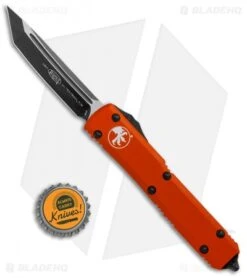 Microtech Ultratech T/E OTF Automatic Knife Orange CC (3.4" Black) -Microtech Microtech Ultratech TE OTF Auto Orange CC Black 123 1OR BHQ 97830 jr bottlecap