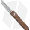 Microtech Ultratech T/E OTF Automatic Knife Tan CC (3.4" Stonewash Serr) -Microtech Microtech Ultratech TE OTF Auto Tan CC SW Serr 123 11TA BHQ 88639 jr 1