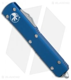 Microtech Ultratech T/E OTF Automatic Knife Blue CC (3.4" Satin) 8 Microtech Ultratech T/E OTF Automatic Knife Blue CC (3.4" Satin) -Microtech Microtech Ultratech TE blue cc satin BHQ 24049 er spine