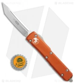 Microtech Ultratech T/E OTF Automatic Knife Orange CC (3.4" Satin) -Microtech Microtech Ultratech TE orange CC BHQ 67713 er size