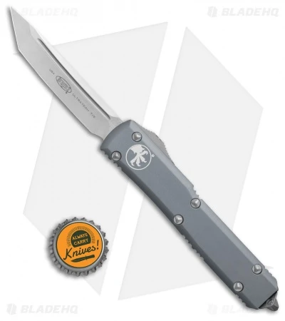 Microtech Ultratech Tanto OTF Automatic Knife Gray (3.4" Stonewash) 123-10GY 6 Microtech Ultratech Tanto OTF Automatic Knife Gray (3.4" Stonewash) 123-10GY - Image 4
