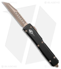 Microtech Ultratech Warhound OTF Auto Knife Black (3.4" Apocalyptic Bronzed)