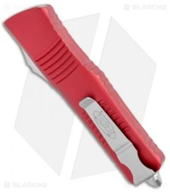 Microtech Combat Troodon D/E OTF Automatic Knife Red (3.8" Stonewash) 142-10RD -Microtech Microtech combat Troodon DE OTF Auto Red SW 142 10RD BHQ 1908 jr side