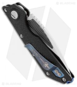 Marfione Custom DOC Killswitch Automatic Knife Carbon Fiber (3.75" High Polish) -Microtech doc sillswitch high polish side