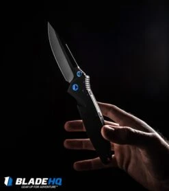 Marfione Custom Socom Elite S/E Knife CF W/ Flamed Spacer + Blue HW (DLC Mirror) -Microtech marfione custom socom elite s e dlc mirrow BHQ 75773 dl