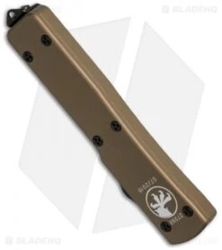 Microtech UTX-70 Tanto OTF Automatic Knife Tan (2.4" Black) 149-1TA -Microtech microtech 149 1ta bottom cm