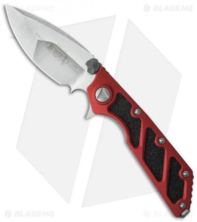 Microtech DOC Flipper Knife Red Aluminum (3.75" Satin) 153-4RD 3 Microtech DOC Flipper Knife Red Aluminum (3.75" Satin) 153-4RD