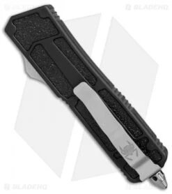 Microtech QD Scarab S/E OTF Automatic Knife Black (3.5" Bead Blast Serr) 178-8 -Microtech microtech QD scarab se black 178 7 BHQ 37447 er side 1