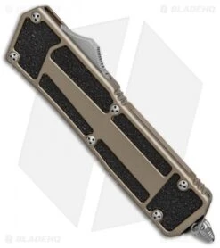 Microtech QD Scarab S/E OTF Automatic Knife Tan (3.5" Satin) 178-4TA -Microtech microtech QD scarab se tan 178 10TA BHQ 37449 er spine