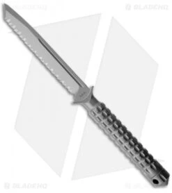 Microtech A.D.O. Tanto Knife T/E Fixed Blade (4.5" Bead Blast Full Serr) 117-9