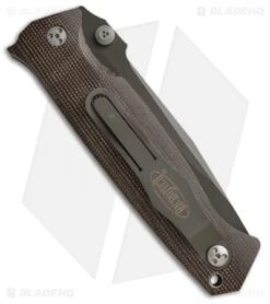 Microtech CMTX5 D/A Automatic Knife Canvas Micarta (3.5" OD Green) 10/2004 -Microtech microtech cmtx5 auto green canvas m 300765 9 back