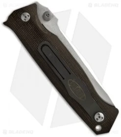 Microtech CMTX5 D/A Automatic Knife Canvas Micarta (3.5" Satin Serr) 08/2004 -Microtech microtech cmtx5 auto green canvas satin serrated m 300765 12 back