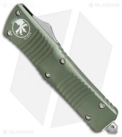 Microtech Combat Troodon D/E OTF Knife OD Green (3.8" Satin Serr) 142-5OD -Microtech microtech combat troodon DE OD green satin serr 142 5OD BHQ 50394 er spine