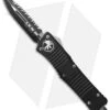 Microtech Combat Troodon OTF Dagger Automatic Knife (3.8" Black Full Serr) 142-3 -Microtech microtech combat troodon black full serrated 142 3 jm