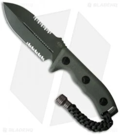 Microtech Crosshair D/E Fixed Blade Knife (5" Green Serr) 101-2GR