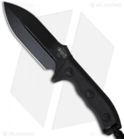 Microtech Crosshair D/E Elmax Fixed Blade Knife (5" Black) 101-1BL