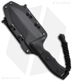 Microtech Black Crosshair Fixed Double Edge Knife (5" Full Serr) 101-3BL -Microtech microtech crosshair black 101 1bl sheath 1