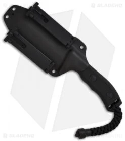 Microtech Black Crosshair Fixed Double Edge Knife (5" Full Serr) 101-3BL -Microtech microtech crosshair black full serr 101 3bl sheath