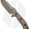 Microtech Tan Crosshair Knife Fixed Double Edge Blade (5" Full Serr) 101-3TA 2 Microtech Tan Crosshair Knife Fixed Double Edge Blade (5" Full Serr) 101-3TA -Microtech microtech crosshair tan 101 3ta