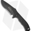 Microtech Currahee Drop Point Knife Fixed Blade (4.5" Black Serr) 102-2BL -Microtech microtech currahee black serr 102 2bl