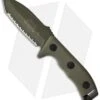 Microtech Currahee Tanto Knife Fixed Blade (4.5" OD Green Full Serr) 103-3GR