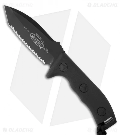 Microtech Currahee Tanto Knife Fixed Blade (4.5" Black Full Serr) 103-3 3 Microtech Currahee Tanto Knife Fixed Blade (4.5" Black Full Serr) 103-3