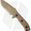 Microtech Currahee Drop Point Knife Fixed Blade (4.5" Tan Serr) 102-2TA