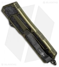 Marfione Custom Scarab D/E OTF Automatic Knife OD Green (3.5" Black DLC/Satin) -Microtech microtech custom scarab de green dlc dl side