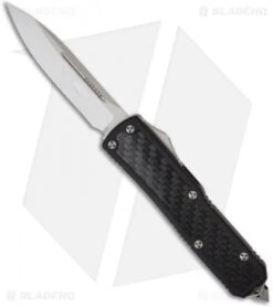 Microtech Daytona D/A OTF Knife W/ Carbon Fiber (3.25" Bead Blast Plain) 124-7