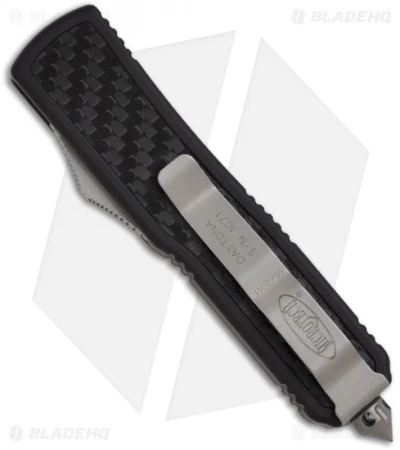 Microtech Daytona D/A OTF Knife W/ Carbon Fiber (3.25" Bead Blast Plain) 124-7 4 Microtech Daytona D/A OTF Knife W/ Carbon Fiber (3.25" Bead Blast Plain) 124-7 - Image 2
