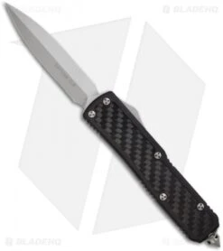 Microtech Daytona D/A OTF D/E Knife W/ Carbon Fiber (3.25" Bead Plain) 126-7