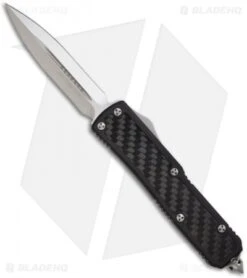 Microtech Daytona D/A OTF D/E Knife W/ Carbon Fiber (3.25" Satin Plain) 126-4